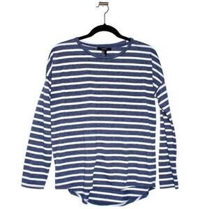 Blue Striped Long Sleeve Shirt Medium Forever21